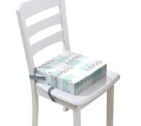 Chickwin Toddler Baby Booster Seat, Kid Infant Dining Chair Pads Lavender Pattern Washable Chair Increasing Cushion Child Dismountable Portable Travel Cushion with Straps (Lattice,32x32x8cm)