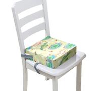 Chickwin Toddler Baby Booster Seat, Kid Infant Dining Chair Pads Lotus Flower Pattern Washable Chair Increasing Cushion Child Dismountable Portable Travel Cushion with Straps (J,32x32x8cm)