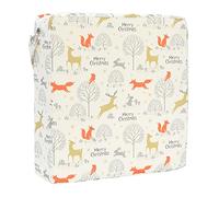 Chickwin Toddler Baby Booster Seat, Kid Infant Leaf Print Dining Chair Pads Washable Chair Increasing Cushion Child Dismountable Portable Travel Cushion with Straps (Elk Fox,32x32x8cm)