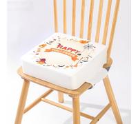 Chickwin Toddler Kids Booster Seat, Kid Infant Dining Chair Pads Washable Chair Increasing Cushion Child Dismountable Portable Travel Cushion with 2 Adjustable Straps (Halloween,32 * 32 * 8cm)