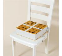 Chickwin Toddler Kids Booster Seat, Kid Infant Dining Chair Pads Washable Chair Increasing Cushion Child Dismountable Portable Travel Cushion with 2 Adjustable Straps (32 * 32 * 8,Tiger/Plush)