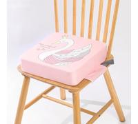 Chickwin Toddler Kids Booster Seat, Kid Infant Dining Chair Pads Washable Chair Increasing Cushion Child Dismountable Portable Travel Cushion with 2 Adjustable Straps (Pink Swan,32 * 32 * 8cm)