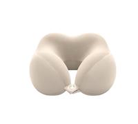 Chickwin Travel Pillow for Flight, U Shape Memory Foam Neck Pillow, Solid Colour Neck and Head Support for Airplane Train Car Office Portable Travel Essentials (Khaki,28x26x12cm)