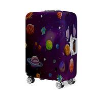 Chickwin Travel Suitcase Cover, Washable Elastic Luggage Cover Protectors, Universe Pattern, Anti-Scratch Suitcase Protector for 18-32 Inch Small Medium Large Luggage (Purple World,L)