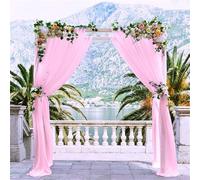Chickwin Wedding Arch Draping Chiffon Fabric, 1 Panels Sheer Backdrop Curtain Drapery Wedding Archway Swag Decorations for Ceremony Stage Party Backdrop Ceiling Drapes (Pink,75x1000cm)