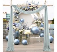 Chickwin Wedding Arch Draping Chiffon Fabric, 1 Panels Sheer Backdrop Curtain Drapery Wedding Archway Swag Decorations for Ceremony Stage Party Backdrop Ceiling Drapes (Gray,75x1000cm)