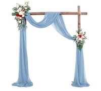 Chickwin Wedding Arch Draping Chiffon Fabric, 1 Panels Sheer Backdrop Curtain Drapery Wedding Archway Swag Decorations for Ceremony Stage Party Backdrop Ceiling Drapes (Light Blue,75x180cm)