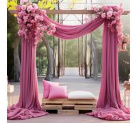 Chickwin Wedding Arch Draping Chiffon Fabric, 1 Panels Sheer Backdrop Curtain Drapery Wedding Archway Swag Decorations for Ceremony Stage Party Backdrop Ceiling Drapes (Sand Pink,75x400cm)
