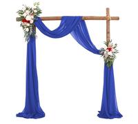 Chickwin Wedding Arch Draping Chiffon Fabric, 1 Panels Sheer Backdrop Curtain Drapery Wedding Archway Swag Decorations for Ceremony Stage Party Backdrop Ceiling Drapes (Royal Blue,75x600cm)