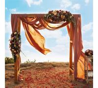 Chickwin Wedding Arch Draping Chiffon Fabric, 1 Panels Sheer Backdrop Curtain Drapery Wedding Archway Swag Decorations for Ceremony Stage Party Backdrop Ceiling Drapes (Caramel,75x600cm)