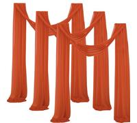 Chickwin Wedding Arch Draping Chiffon Fabric, 3pcs Sheer Backdrop Curtain Drapery Wedding Archway Swag Decorations for Ceremony Stage Party Backdrop Ceiling Drapes (Caramel,75x600cm)