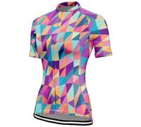 Chickwin Womens Cycling Tops Short Sleeve, Summer Cycling Jersey Mesh Quick Dry Ladies Mountain Bike Jersey XS~4XL Breathable Comfortable Bicycle T Shirt MTB Bike Top (Triangle,XL)