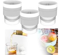 Chiclify Ice Ball - 2.5in, Chiclify Slow Melting Round Ice Cube Mold, Chiclifys Ice Ball Maker Mold, for DIY Fresh Juice, Popsicle, Freezing Sauces,Coffee, Whiskey, Cocktails (3PCS 4)