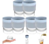 Chiclify Ice Ball, Chiclify Ice Ball Molds, Silicone ICES Balls Mold, Reusable Non-BPA Premium Silicone, Easy-Release, Fast Freeze, for Whiskey & Cocktails on The Rocks (Blue,6pcs)