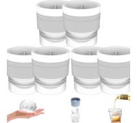Chiclify Ice Ball, Chiclify Ice Ball Molds, Silicone ICES Balls Mold, Reusable Non-BPA Premium Silicone, Easy-Release, Fast Freeze, for Whiskey & Cocktails on The Rocks (White,6pcs)