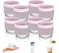 Chiclify Ice Ball, Chiclify Ice Ball Molds, Silicone ICES Balls Mold, Reusable Non-BPA Premium Silicone, Easy-Release, Fast Freeze, for Whiskey & Cocktails on The Rocks (Pink,8pcs)