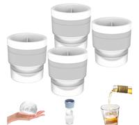 Chiclify Ice Ball, Chiclify Ice Ball Molds, Silicone ICES Balls Mold, Reusable Non-BPA Premium Silicone, Easy-Release, Fast Freeze, for Whiskey & Cocktails on The Rocks (White,4pcs)