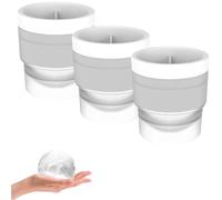 Chiclify Ice Ball Maker Mold,3PCS 2.4in Reusable Silicone Sphere Ice Cube Molds with Easy-Release Design for Whiskey, Cocktails, Bourbon, Juice & Chocolate (White 3PCS)