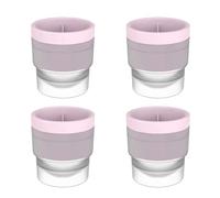 Chiclify Ice Ball Maker Mold,4-Pack 2.4″ Slow-Melting Silicone Sphere Mold Set, Easy-Release, Stackable with Leak-Proof Lid Design for Cocktails & Whiskey (Pink 4PCS)