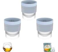 Chiclify Ice Ball Maker Mold, Premium 2.5″ Sphere Cube Tray Silicone Mold, BPA-Free, Stackable with Lids, Easy-Release 12 Ice Balls for Whiskey Cocktails (3 Pcs Blue)