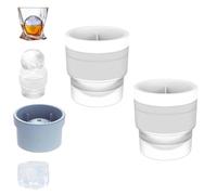 Chiclify Ice Ball Maker Mold, Round Ice Mold, Non-BPA，High-Quality Silicone Ice Molds, Suitable for A Variety of Drinks (White*2)
