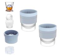 Chiclify Ice Ball Maker Mold, Round Ice Mold, Non-BPA，High-Quality Silicone Ice Molds, Suitable for A Variety of Drinks (Blue*2)