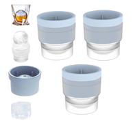 Chiclify Ice Ball Maker Mold, Round Ice Mold, Non-BPA，High-Quality Silicone Ice Molds, Suitable for A Variety of Drinks (Blue*3)