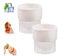 Chiclify Ice Ball Molds, 2.4 in Portable Silicone Ice Ball Round Mold, 2025 Reusable Large DIY Round Ice Cube Mold, Easy Release Circle Ice Cube Molds with Lids (White)