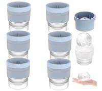 Chiclify Ice Ball Molds, 2.5in Slow Melting Round Ice Cube Mold with Lids, Non-BPA Premium Silicone Ice Cube Molds, Easy-Release Sphere Ice Maker for Whiskey Cocktails Bourbon and Drinks (6, Blue)