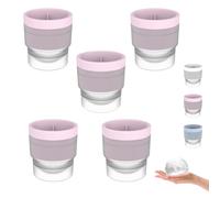 Chiclify Ice Ball Molds, 2.5in Slow Melting Round Ice Cube Mold with Lids, Non-BPA Premium Stackable Easy-Release Silicone Silicone Ice Ball Mold for Whiskey Cocktails Bourbon and Drinks (Pink,5pc)