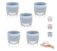 Chiclify Ice Ball Molds, 2.5in Slow Melting Round Ice Cube Mold with Lids, Non-BPA Premium Stackable Easy-Release Silicone Silicone Ice Ball Mold for Whiskey Cocktails Bourbon and Drinks (Blue,5pc)