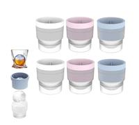Chiclify Ice Ball Round Ice Cube Mold Easy-Release Sphere Ice Maker Silicone Ice Cube Molds Reusable Round Ice Cube Mold for Jelly Milk Juice Chocolate or Cocktails Whiskey & Funnel (Mix-6pcs)