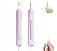 Chiclify Needle Threader, Automatic Needle Threaders for Hand Sewing, Quick Sewing Machine Loop Needle Threaders, Stretchable Remover Needle Threading Tool (2pcs Purple)
