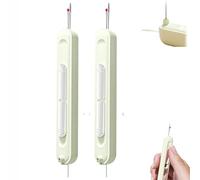 Chiclify Needle Threader, Automatic Needle Threaders for Hand Sewing, Quick Sewing Machine Loop Needle Threaders, Stretchable Remover Needle Threading Tool (2pcs Green)