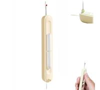 Chiclify Needle Threader, Automatic Needle Threaders for Hand Sewing, Quick Sewing Machine Loop Needle Threaders, Stretchable Remover Needle Threading Tool (Beige)