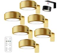 Chiclify Picture Lights, Chiclify Art Lights, Topveden Picture Light, 2/4/6/10/12 Pack LED Battery Operated Magnetic Painting Light for Wall with 13 Lighting Modes, 3 Color Temps (Gold, 6 Pack)