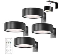Chiclify Picture Lights, Chiclify Art Lights, Topveden Picture Light, 2/4/6/10/12 Pack LED Battery Operated Magnetic Painting Light for Wall with 13 Lighting Modes, 3 Color Temps (Black, 4 Pack)