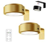 Chiclify Picture Lights, Chiclify Art Lights, Topveden Picture Light, 2/4/6/10/12 Pack LED Battery Operated Magnetic Painting Light for Wall with 13 Lighting Modes, 3 Color Temps (Gold, 2 Pack)