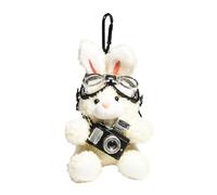 ChicLitonor Keychain Camera Pendant Cotton Creative Design with Flash Function for Photographers, Women, Bag Decoration, Gift, 11cm X 8cm for Everyday Use, White Rabbit
