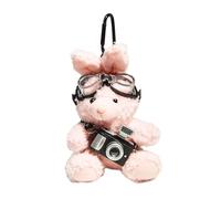 ChicLitonor Keychain Camera Pendant Cotton Creative Design with Flash Function for Photographers, Women, Bag Decoration, Gift, 11cm X 8cm for Everyday Use, Pink Rabbit