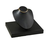 ChicLitonor Necklace Display Stand Jewelry Organizer Mannequin PU Leather Bust Chain Model Suitable for Vendor Selling Retail Shop Gift Home Decoration Showcase C, Black
