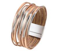 ChicLitonor Rigid Bracelet for Women in Synthetic Leather, Versatile and Easy to Wear, Gold