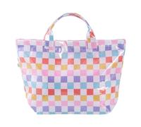 ChicLitonor Work Tote Waterproof Beach Case Tote Bag Casual Weekend Bag Grid Shoulder Handbag PVC Material Functional Organization Suitable for Gift Giving Home, Rainbow