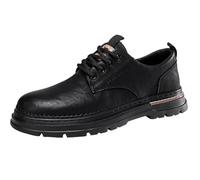 CHICMARK Men's Derby Shoes Wide Fit - Microfiber Slip-Resistant Sole Business Casual Black