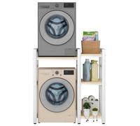 Chicmine Stacking Kit for Washing Machine and Tumble Dryer, Space-Saving, 3 Height Adjustable Washer Dryer Stacking Rack with Wall Fixings, 300KG Capacity Suitable for Laundry, Bathroom, Kitchen