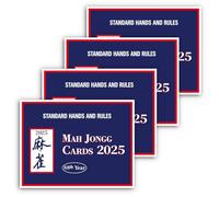 CHICMOSS Mahjong Cards 2025 Large Print - 4 PCS - Official Revision - American Mah Jongg Card Set Easy-to-Read Rule Cards for Mah Jongg