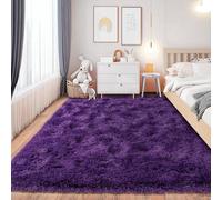 Chicnix Bedroom Rug, 140 x 200 cm, Fluffy, High Pile Rug, Living Room, Grape Purple, Soft Plush, Non-Slip, Shaggy Long Pile Rug for Children's Room, Home Decor