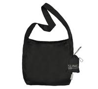 ChicoBag Sling rePETe + Refine | Eco-friendly Messenger-Style Reusable Tote Bag, Obsidian