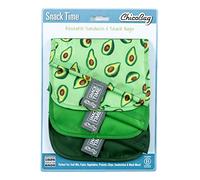 ChicoBag Snack Time rePETe Reusable Sandwich Bags w/Secure Hook & Loop | Perfect for Sandwiches & Snacks | Eco-Conscious Baggies | Easy to Clean | Avocado Pattern (Pack of 3)