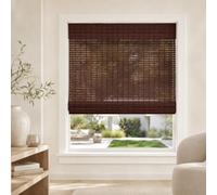 CHICOLOGY Bamboo Roman Shades - Customer Favorite Light Filtering Blinds for Windows, Premium Quality, Ideal for Home, Buffalo Brown, 35"W X 64"H